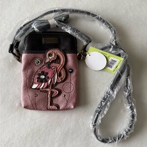 Chala Flamingo Crossbody Bag in Pink and Black